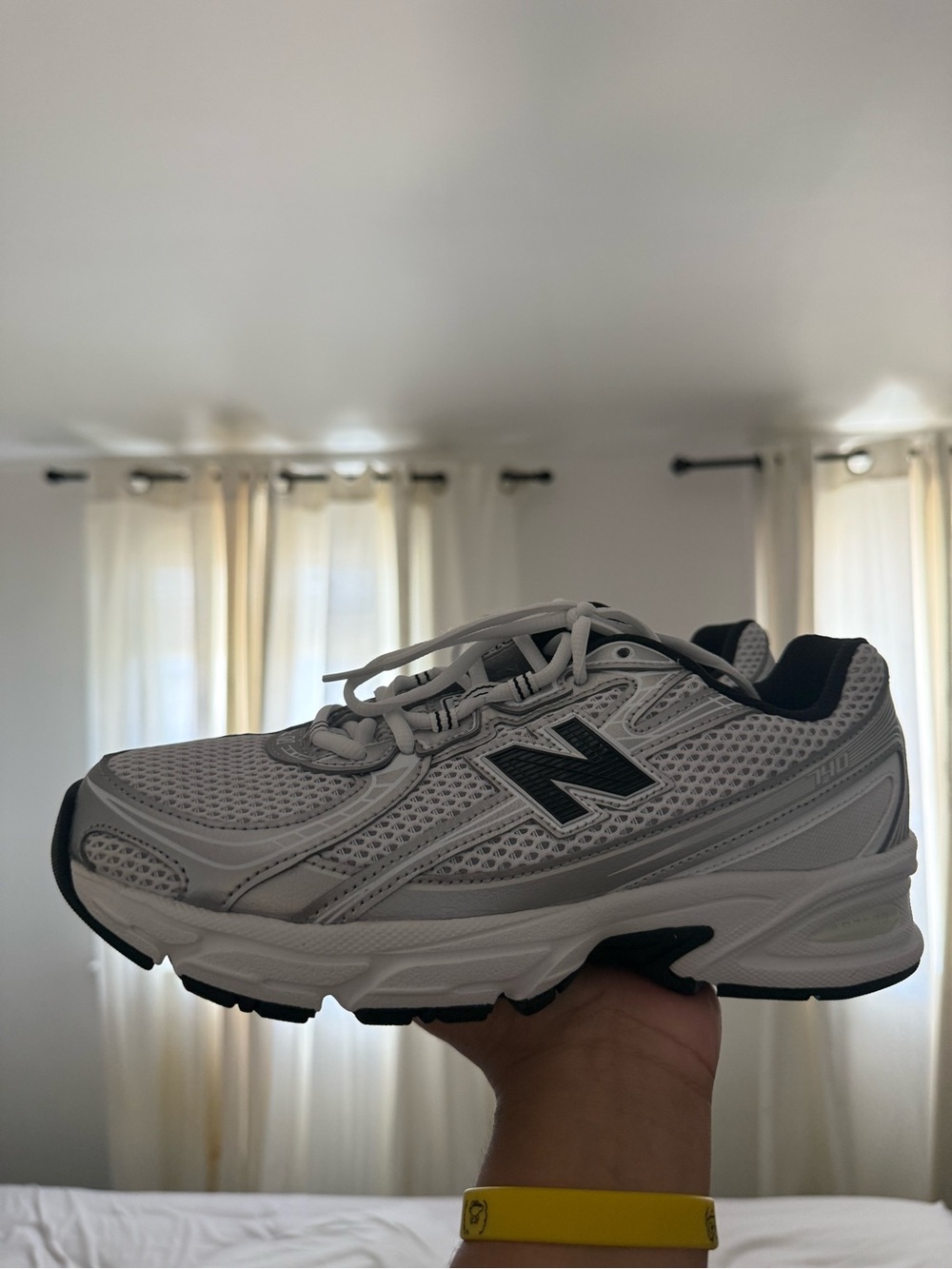 New Balance White and Black Men's Athletic Sneakers